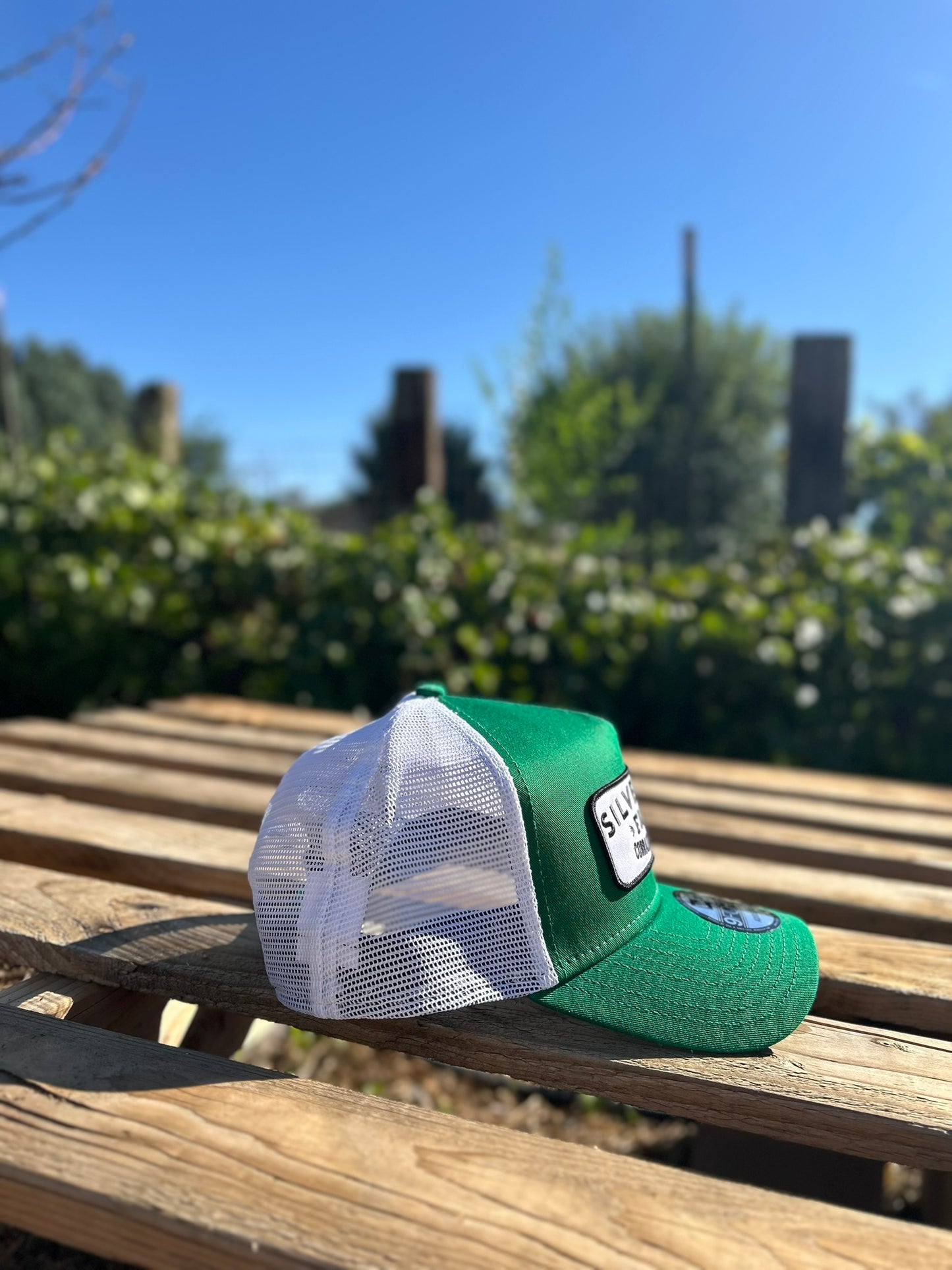 Trucker Hat with Silver Leaf Farms Patch