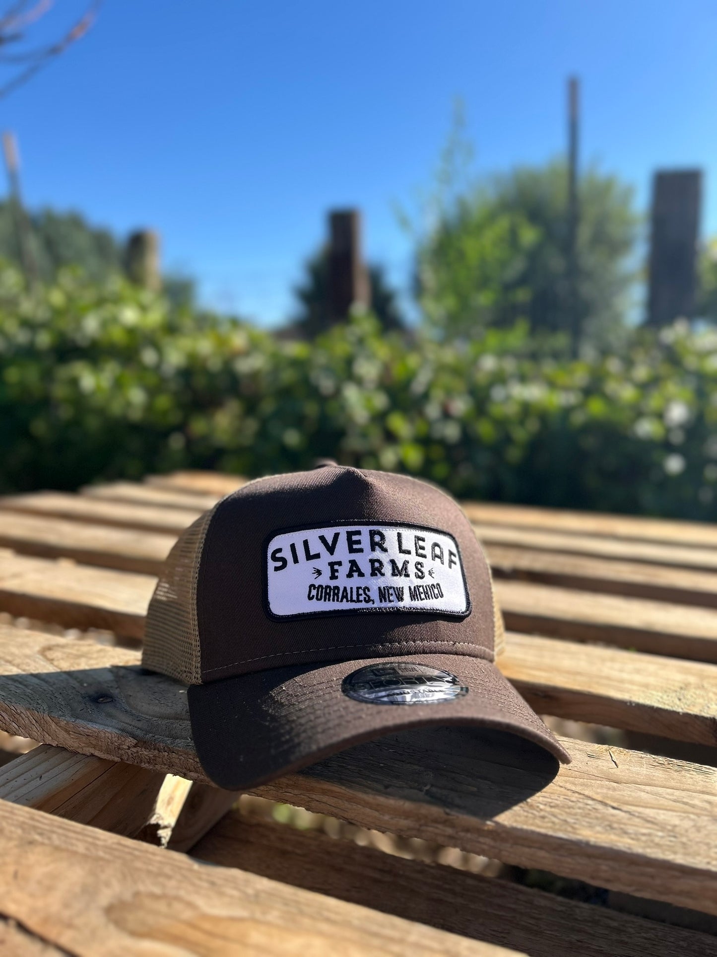 Trucker Hat with Silver Leaf Farms Patch