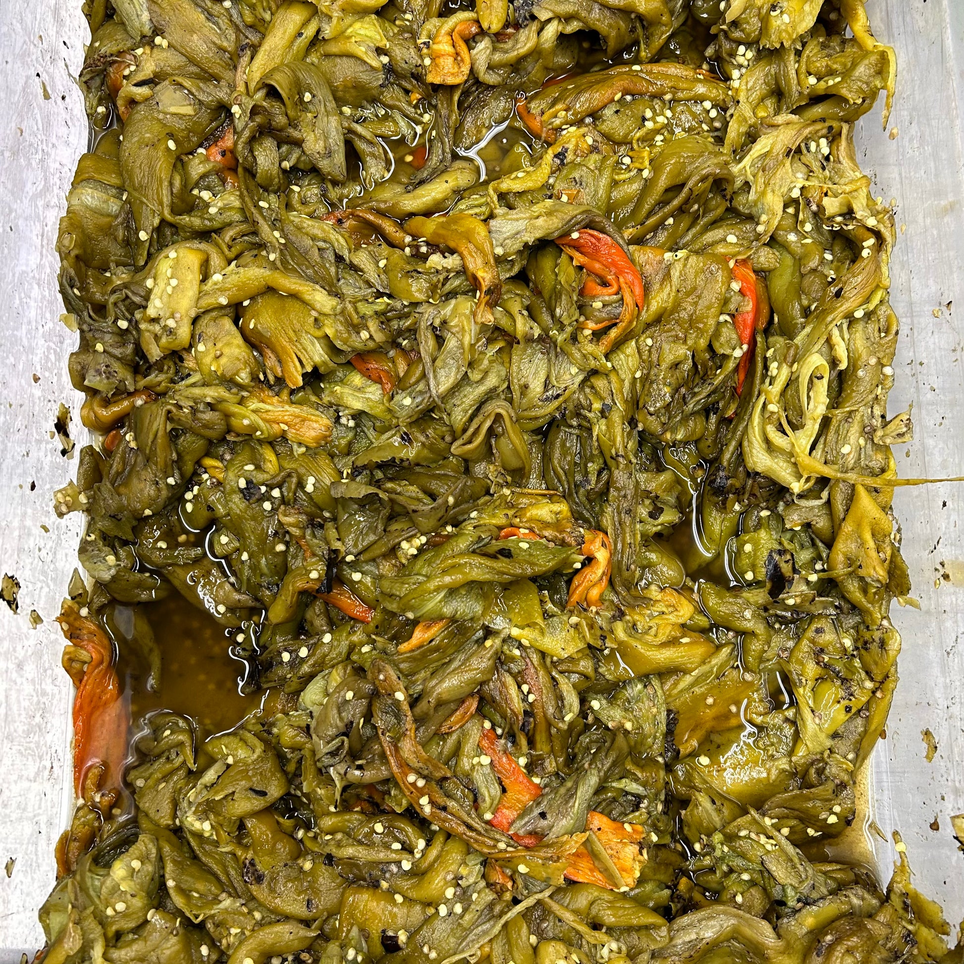 Locally roasted green chile used in Silver Leaf Farms Green Chile Peach Jam