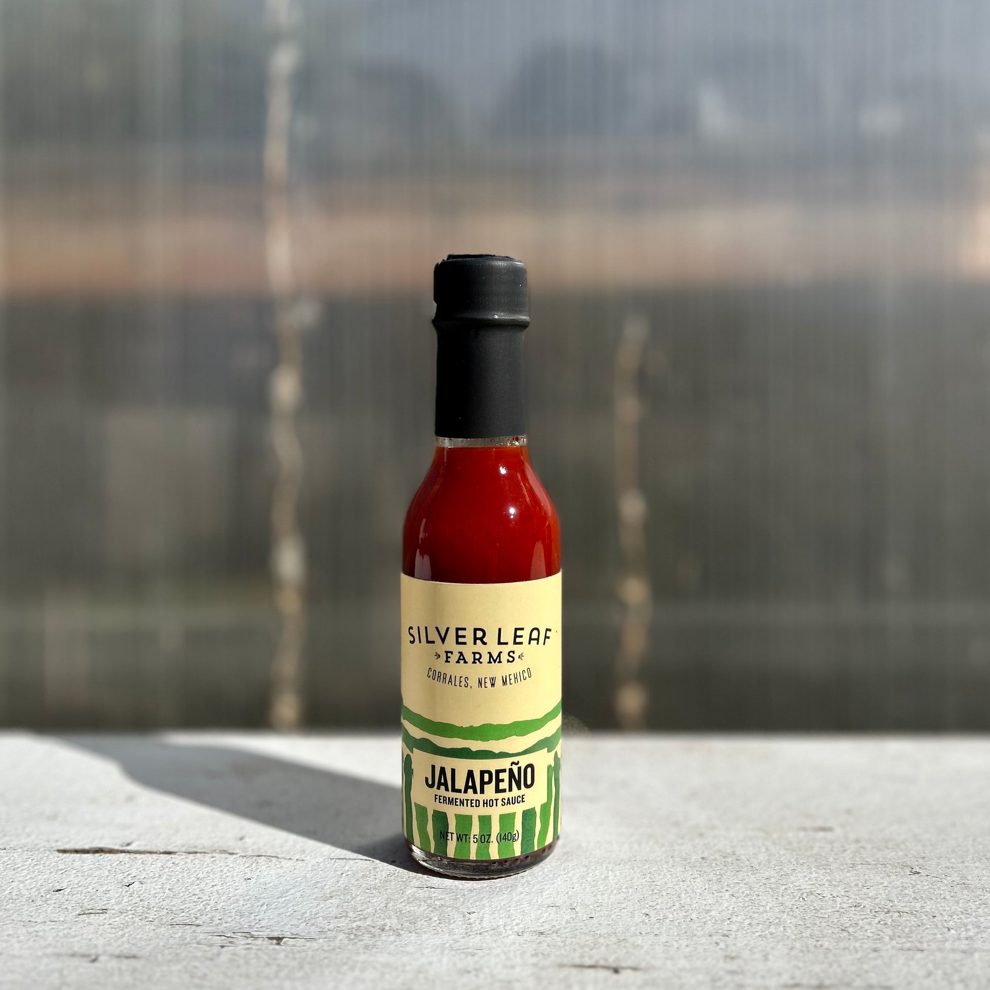 Bottle of Silver Leaf Farms Red Jalapeño Fermented Hot Sauce 
