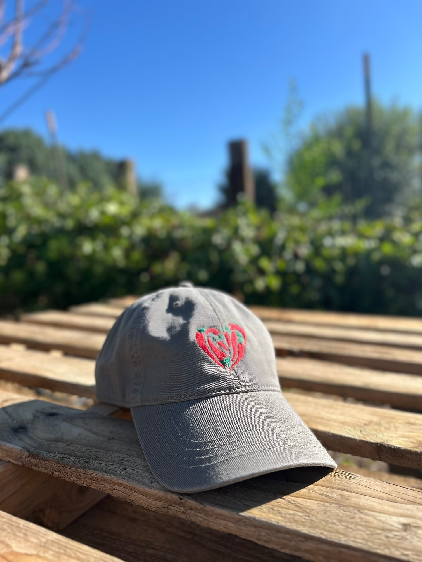 Chile Pepper Heart Embroidered Dad Hat