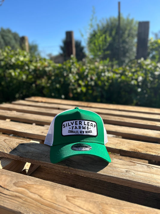 Trucker Hat with Silver Leaf Farms Patch