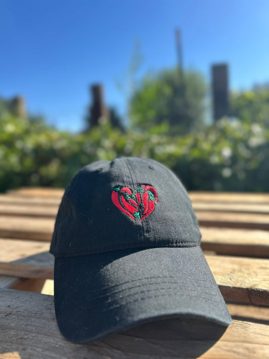Chile Pepper Heart Embroidered Dad Hat