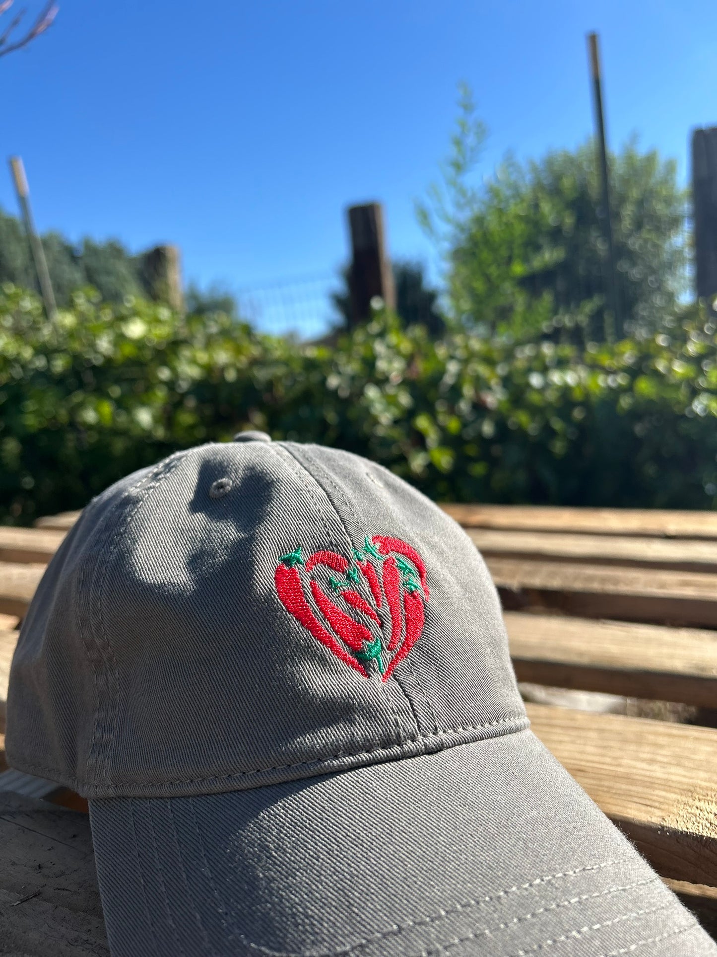 Chile Pepper Heart Embroidered Dad Hat